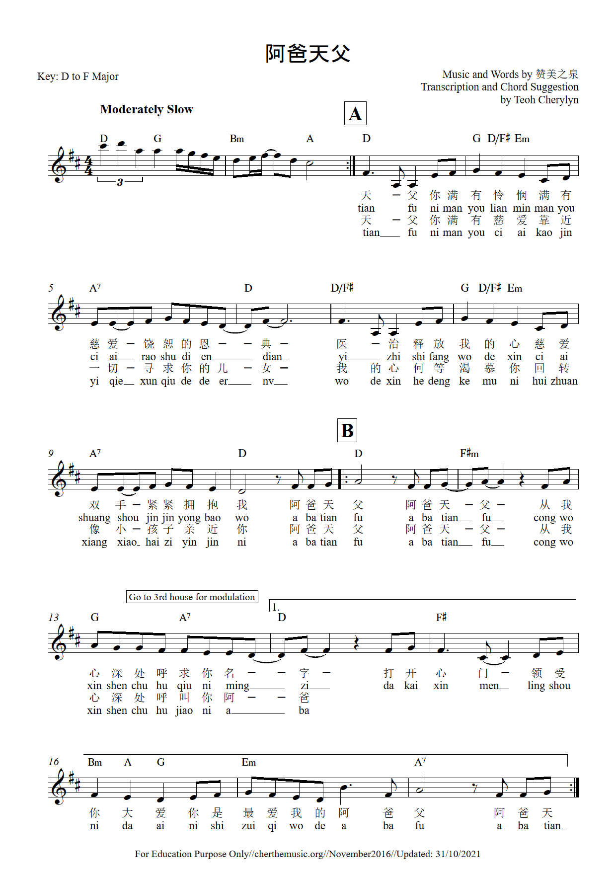 abba father lead sheet preview 