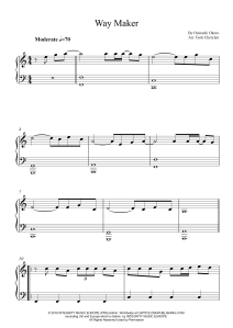 sinach way maker piano solo sheet music preview